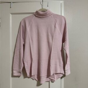 Everlane Light Pink Waffle Knit Turtleneck